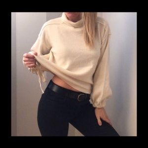 BCBG MaxAzria Soft Cozy White Turtleneck Sweater